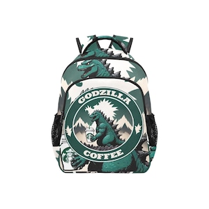 Backpack School Big Godzilla Coffee Backpack Gojira Kaiju