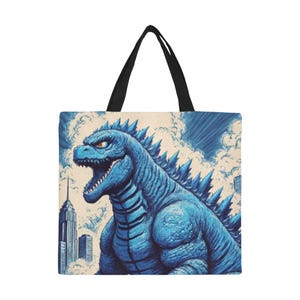 Tote Bag Minimalist Tote Bag Godzilla Retro Cartoon Vintage Shopping Bag Monster Handbag Godzillas Tote Bag Gojira Art Kaiju