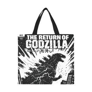 Tote Bag Minimalist Godzilla Tote Bag Godzilla Kaiju Gojira Art Retro Cartoon Vintage Monster