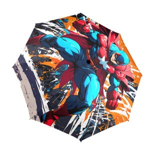 Umbrella Semi Automatic Foldable Comics Super Hero Superhero
