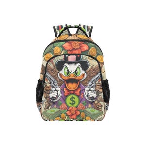 Backpack School Backpack Big Bag School Rucksack Gungsta Duck Cartoon