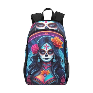 Backpack School day of the dead Backpack Día De Los Muertos Backpacks Mexican woman Halloween Bags Cartoon