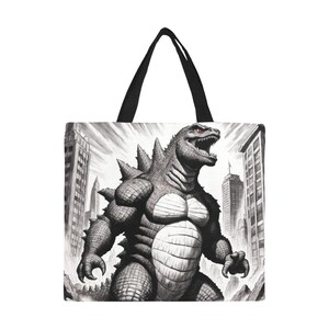 トートバッグ ミニマリストトートバッグ ゴジラ ショッピングバッグ ゴジラ 鉛筆 ゴジラ 怪獣