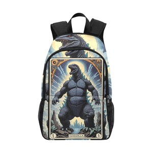 Backpack School Designer Backpacks Canvas Backpack Personalized Backpacks Kaiju Cartoon Godzilla Bag Art Godzillas Gojira Comics Monster