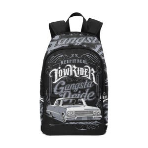 Backpack School Lowrider Designer Backpacks Personalized Backpacks Canvas Backpack Lowriders Chicano Art