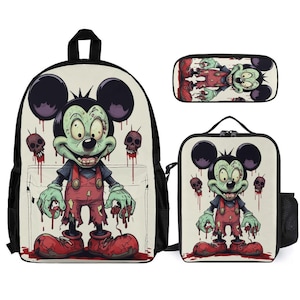 Zombie Cartoon School Set Backpack Lunch Bag & Pencil Case