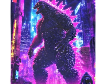 Blanket personalized blankets Godzilla Blanket Kauju Godzillas Neon