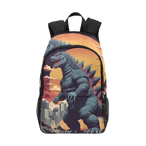Kaiju Godzilla Backpack Vintage Monster School Bag