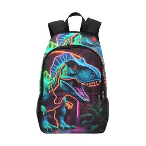 Kaiju Godzilla Canvas Backpack Retro Dinosaur School Bag