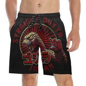 Beach Shorts heren korte zwembroek Godzilla Gojira Kaiju