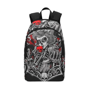 Backpack School Designer Backpacks Canvas Backpack Personalized Backpacks Día De Los Muertos Art  Cartoon