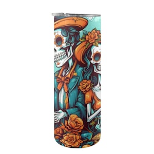 Becher personalisiert Becher Chicano Mexico Art La Catrina Tag der Toten Sugar Skull Calavera Dia De Los Muertos Cartoon