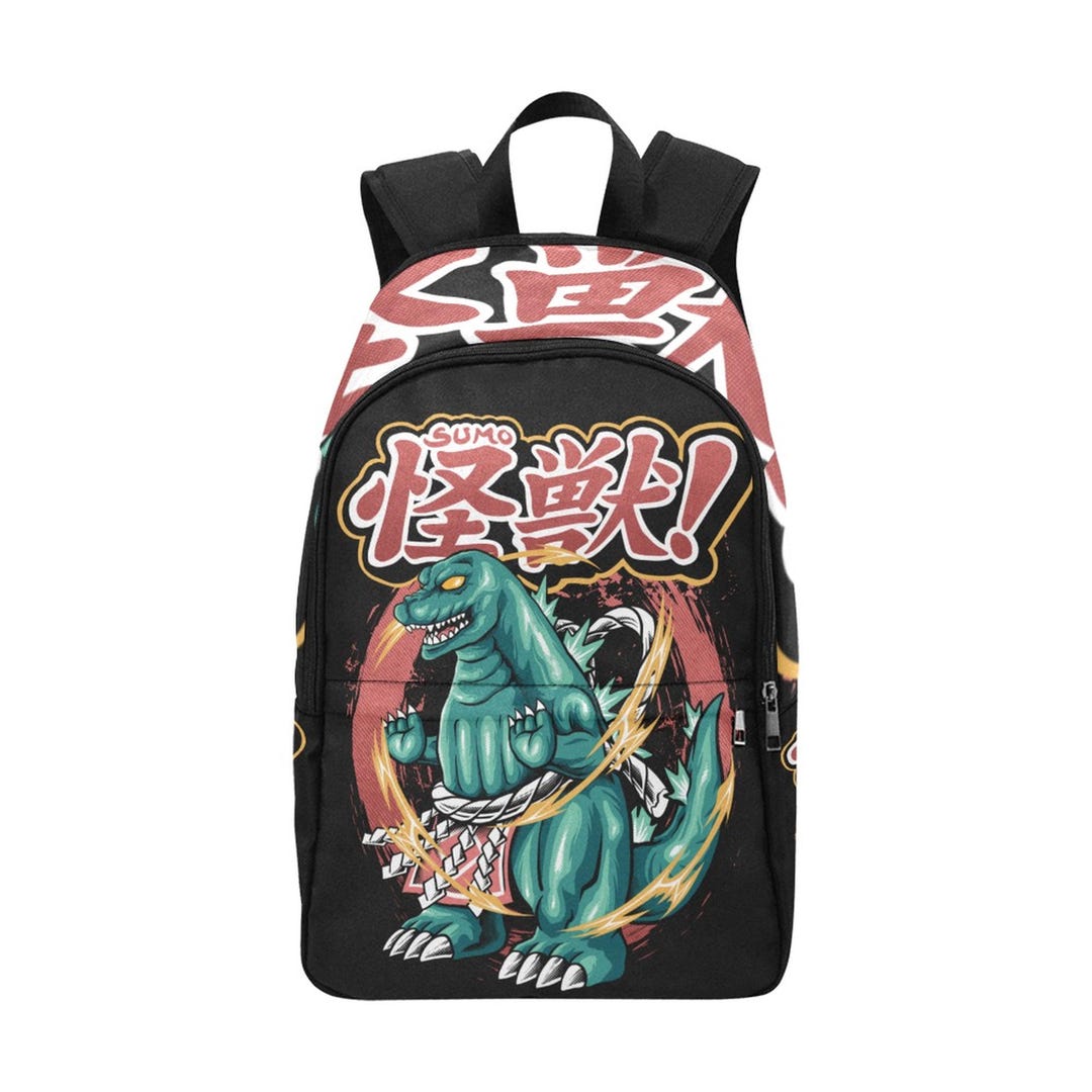 Custom Godzilla Backpack Godzilla Backpack Retro Kaiju Comics Art Personalized Canvas School Bag ...
