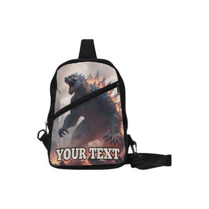 Godzilla Crossbody Backpack Personalized Nylon Gojira Bag