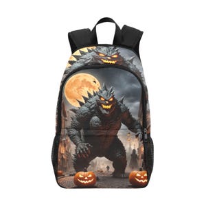 Backpack School Designer Backpacks Canvas Backpack Personalized Backpacks Godzillas Bag Gojira Kaiju Art Cartoon Godzilla Halloween