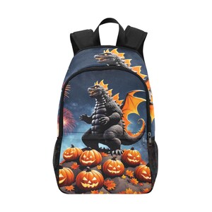 Backpack School Designer Backpacks Canvas Backpack Personalized Backpacks Godzillas Bag Gojira Kaiju Art Cartoon Godzilla Halloween Party