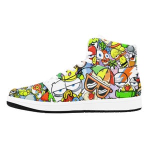 Comics Cartoon High Top Sneakers Retro Style Men&#39;s Shoes