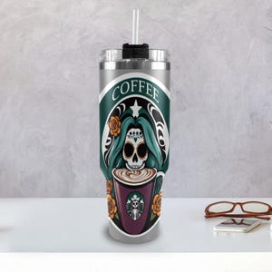 Tumbler 40oz Día De Los Muertos Coffee