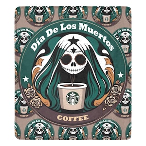 Deken / gepersonaliseerde dekens / Koffie / Día De Los Muertos / Cartoon / Strips / Chicano / Dag van de Doden