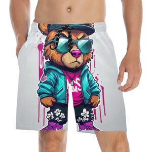 Beach Shorts heren korte zwembroek Gangsta beer