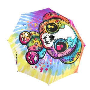 Umbrella Semi Automatic Foldable Rainbow Teddy bear