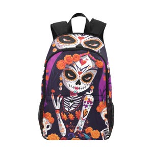 Backpack School day of the dead Backpack Día De Los Muertos Mexican Halloween Bags Cartoon