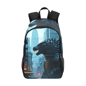 Backpack School Designer Backpacks Canvas Backpack Personalized Backpacks Gojira Cartoon Godzilla Kaiju Godzillas Bag