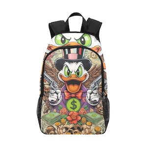 Backpack School Backpack Printed Backpacks Kids Bags Rucksack Duck Hustle Cartoon