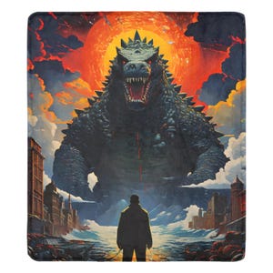 Deken gepersonaliseerde dekens Godzilla Kaiju Gojira Comics Cartoon Art Retro Vintage