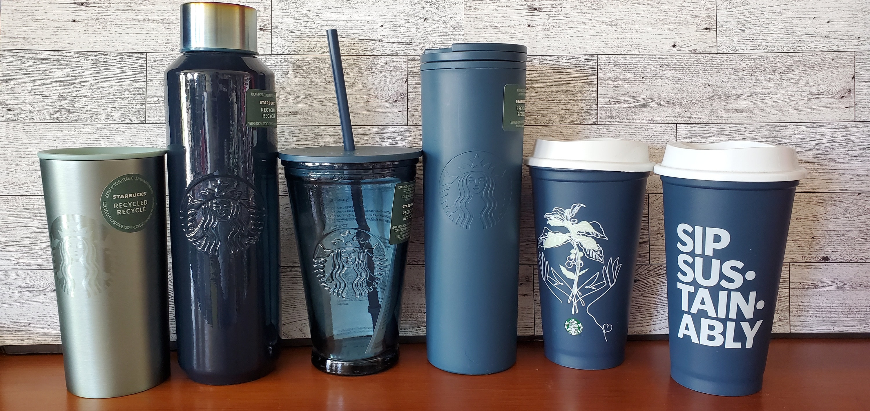 Starbucks 20 oz Venti Recycled Green Glass Cold Cup Tumbler Made
