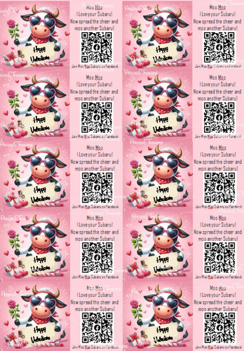 MOO MOO Subaru Candy Ice Cream Cow Admiration Cards - Etsy