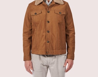 Goat Suede Trucker Jacket