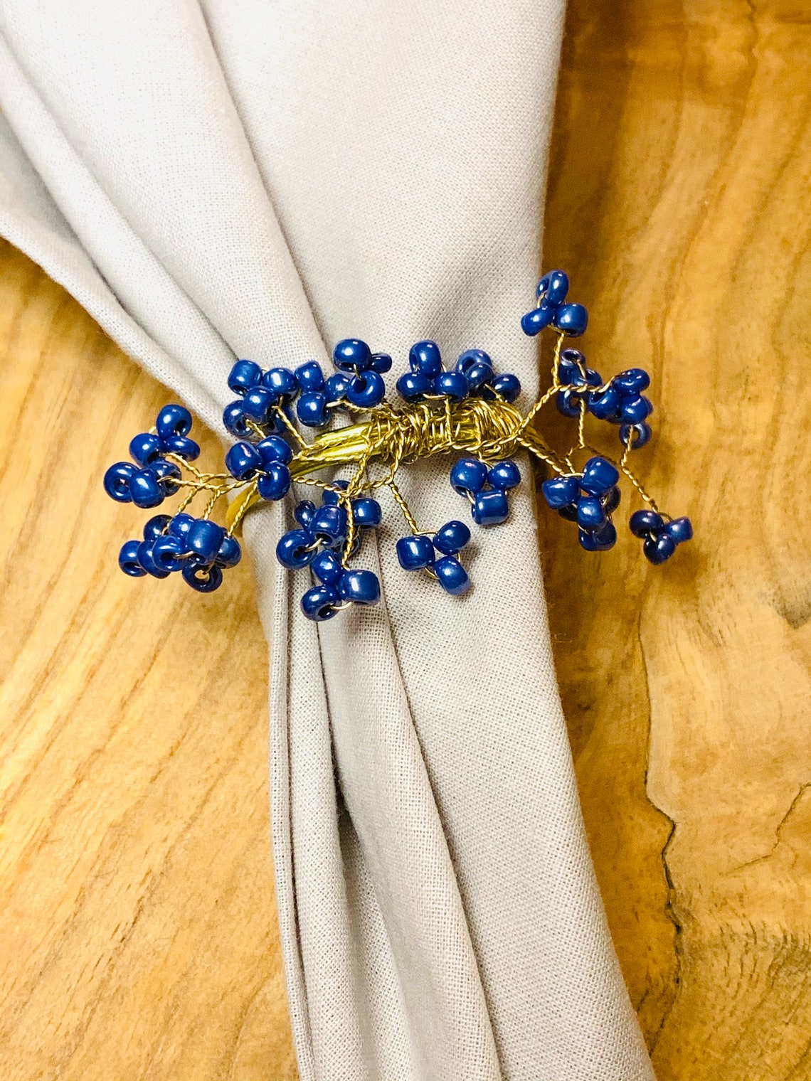 Royal Blue Pearl Napkin Rings Etsy