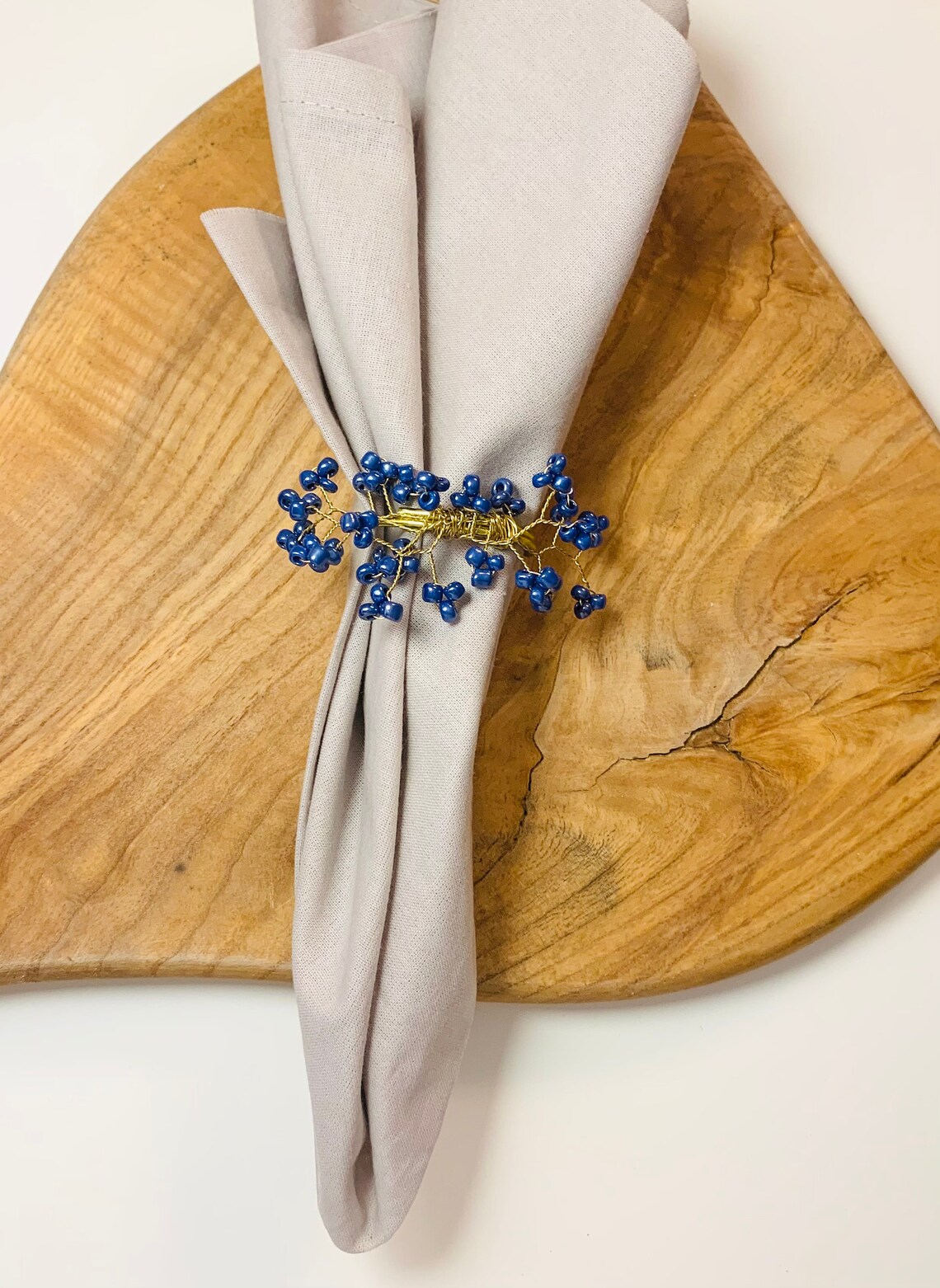 Royal Blue Pearl Napkin Rings Etsy