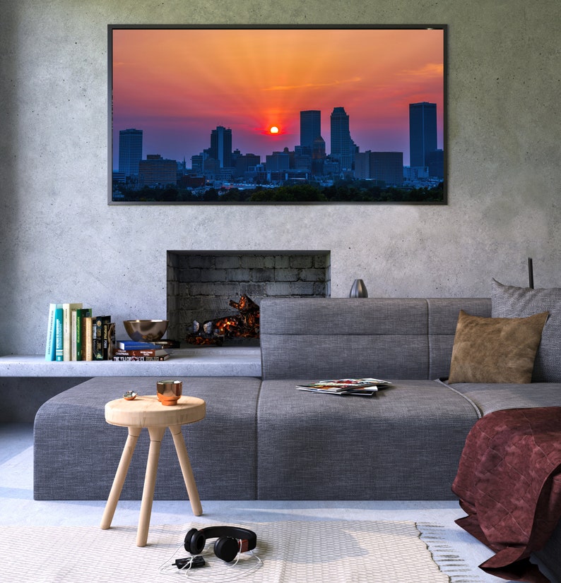 Tulsa Oklahoma Skyline Wall Art Beautiful Sunrise Downtown Tulsa, Architecture Cityscape Tulsa