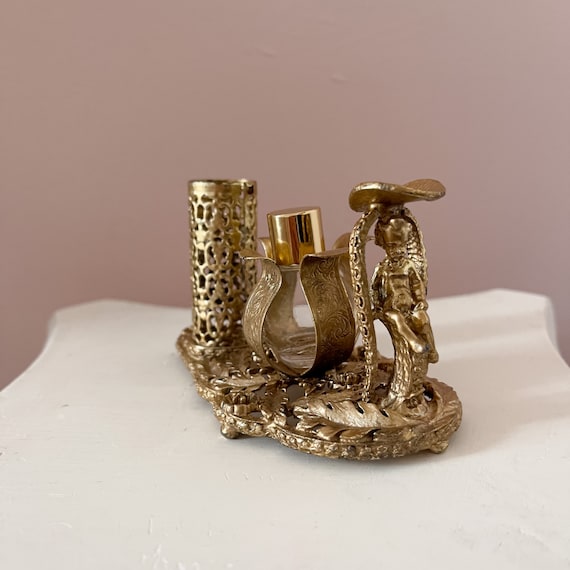 Elegant Regency Gold Angel Vanity Lipstick holder… - image 1