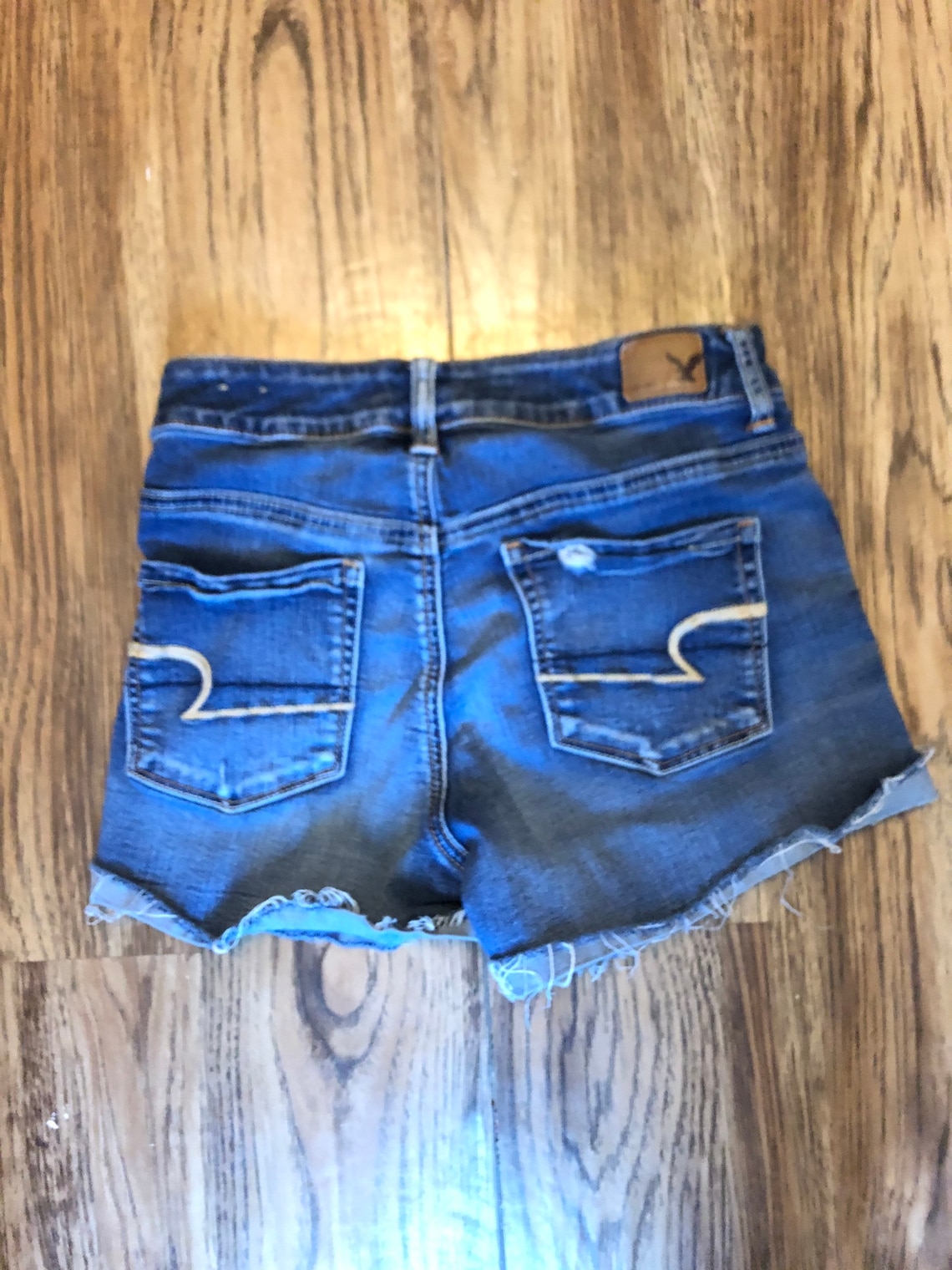 Vintage American Eagle jean shorts with flowers embroidered on | Etsy