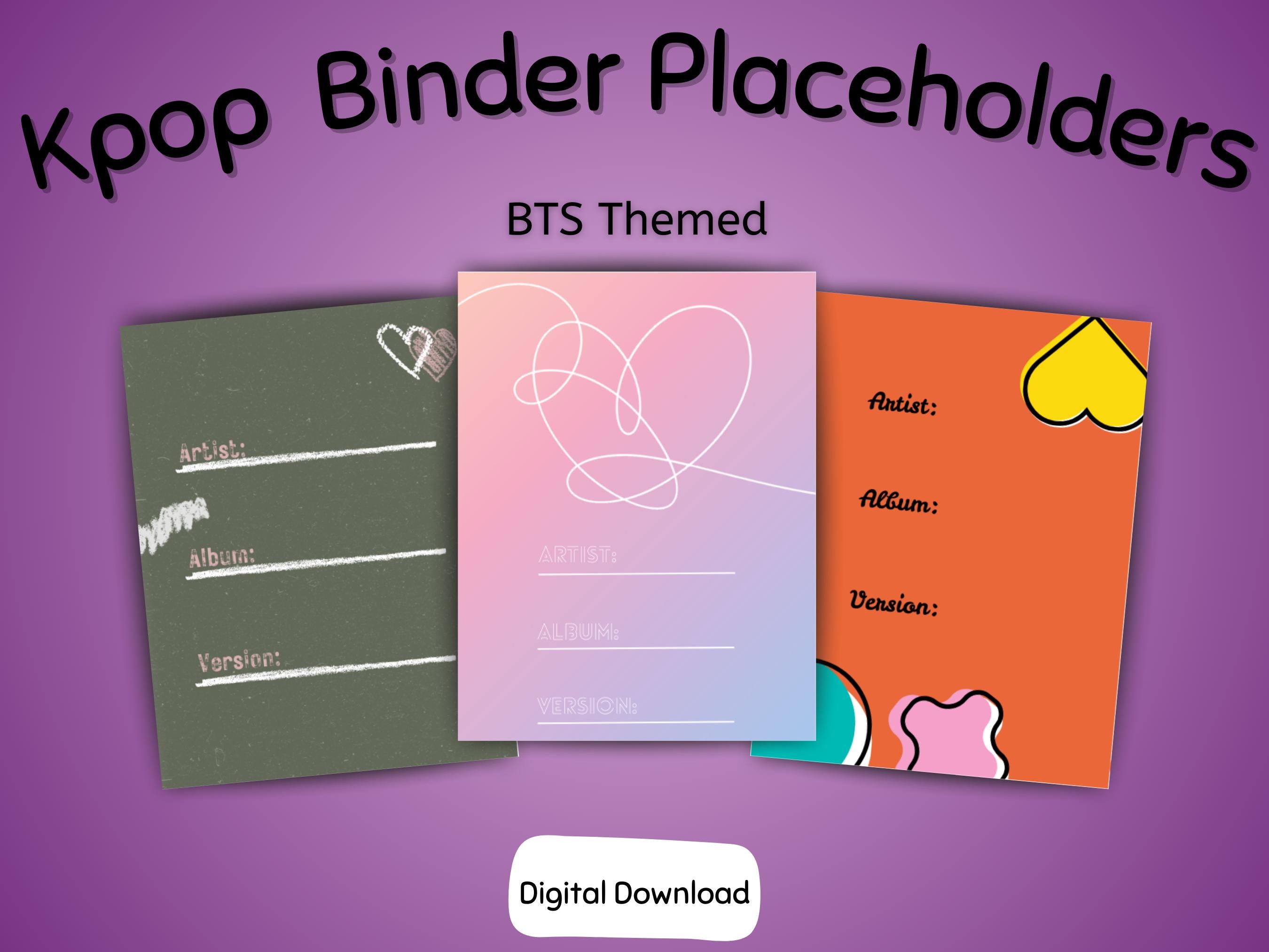 Photocard Binder Placeholders | Digital Download | BTS Themed