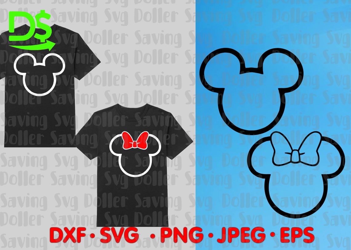 Mickey Head Outline Svg Mickey Svg Dxf Png Instant Etsy