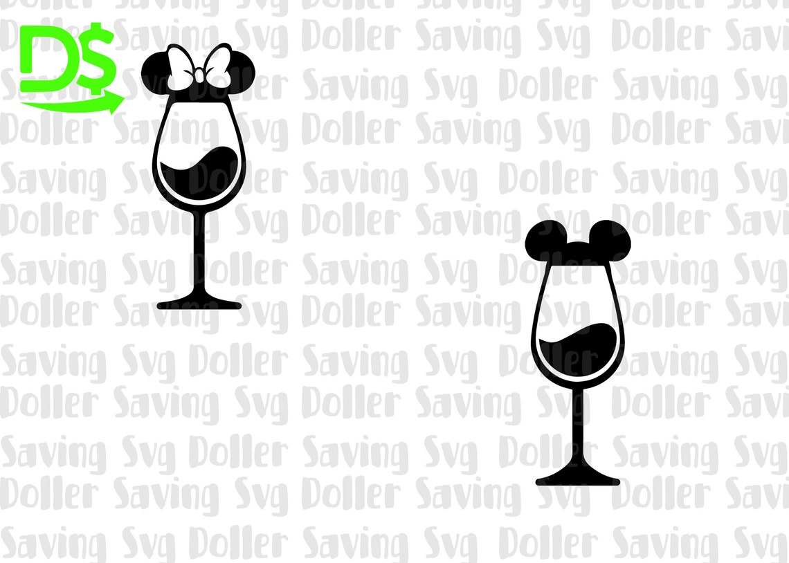 Minnie Mouse Wine Glass Svg Mickey Mouse Wine Glass Svg Etsy Canada