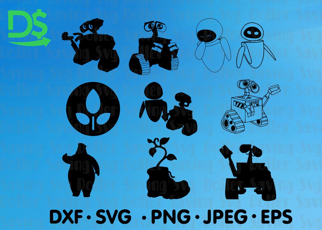 Wall E Svg Wall E and Eve Png Wall E Svg Layered Wall E Svg Etsy Norway