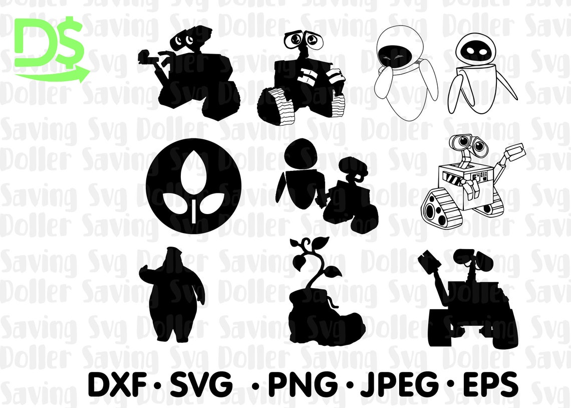 Wall E svg wall e and eve png wall e svg layered wall e svg Etsy