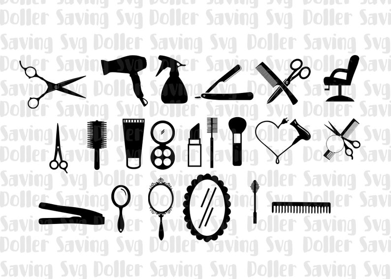 Download Dxf Eps Hair Stylist Tools Saloon Make Up Kit Hairdresser Bundle Tools Svg Png Barber Clipart Hair Salon Svg 20 Files Hairdresser Svg Bags Boxes Party Gifting Kromasol Com