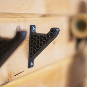 Minimalist Skateboard Wall Mount – Adjustable 2-Piece Hanger for Longboards or Skateboards – Black or White