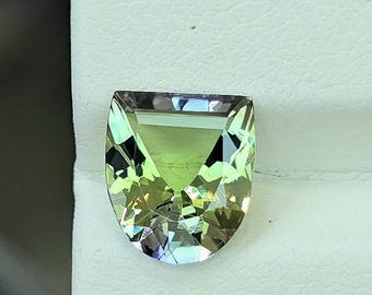 Rare Natural Unheated Green Tanzanite 9x8 mm Fancy Cut Faceted Loose Gemstone  (Clean) #B3.12