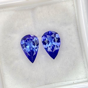 AAAAA Colour Natural Tanzanite 8x5 mm Pear Pair Cut Faceted Loose Gemstone , Weight-1.69 Cts , #B5.37