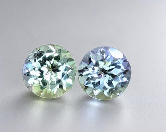 Very Rare Color Natural Unheated Tanzanite 6 mm Round Pair Shape Faceted Loose Gemstone, Weight-2 Cts Zoisite Tanzanite #B4.6