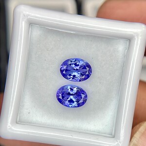 Natural Tanzanite 7.5x5.5 mm Oval Pair Cut Faceted  Loose Gemstone , Weight-1.87 Cts , #B7.8