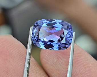 Rare Unheated blue Natural Unheated Tanzanite 11x8 mm Cushion Cut Faceted Loose Gemstone Weight-3.38 Cts, (Clean) #B17.9