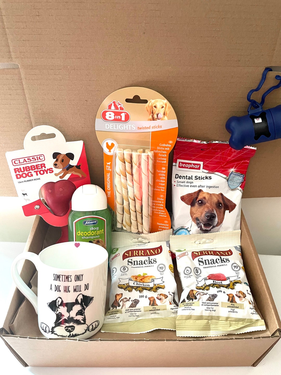 Dog Treat Box With Mug Dog Treat Hamper Dog Gift Box Dog Birthday Gift